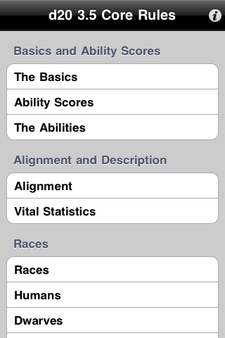 Screenshot d20 3.5 Core Rules Screenshot d20 3.5 Core Rules